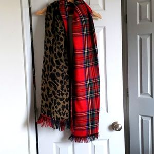 Scarf. Maurices. Leopard print and plaid